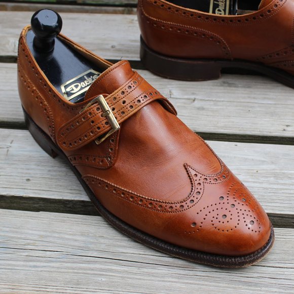 Early 90s Church's for Dack's Tan Monk Strap, Men's 10 Wide US, Made in England - Picture 2 of 12